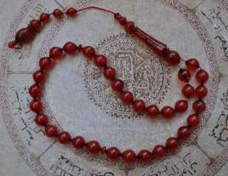Prayer Beads  cherry amber color Bakelite Beads  Tasbih  
