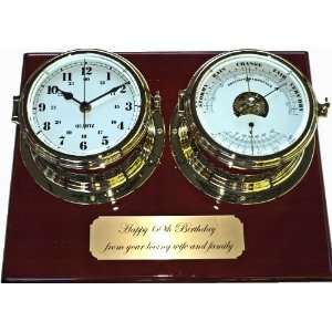  Tide and Time Clock with Barometer Thermometer Plaque 