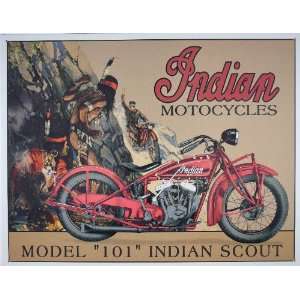 Indian Scout Motorcycle Metal Sign