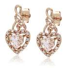   TW And 1 CT TGW Morganite Heart Earrings 10k Pink Gold GH I2;I3