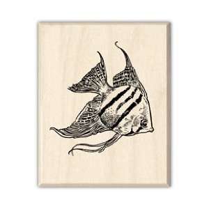  Angel Fish Wood Mounted Rubber Stamp: Office Products
