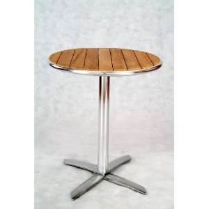  NP Cafe 66 Round Aluminum/Teak Wood Table