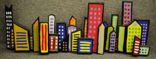 Painting by Texas Artist Paco Felici Skyline Sculpture  
