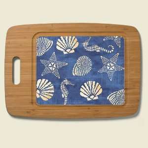  White Sand Blue Sea Decorative Bamboo Cutting Board 