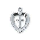   Pendant Necklace RC419W Heart Cross Pendant Necklace With 18 Chain