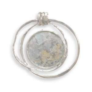   Locker Ancient Roman Glass Pendant with Cut Out Wire Design Jewelry