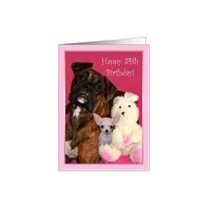  Happy 34th Birthday Boxer and Chihuahua Card: Toys & Games
