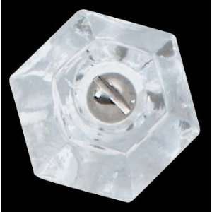   Knobs, Clear Glass, 1 1/8 Hexagon with Chrome screw: Home Improvement
