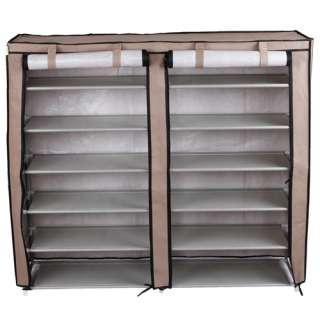 12 standard Shoe Cabinet Rack with Cover Light Brown Organization 