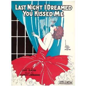   Card Sheet Music Last Night I Dreamed You Kissed Me: Home & Kitchen