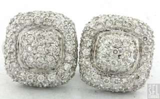 14K WHITE GOLD 2.50CT MICRO PAVE DIAMOND CLUSTER CUSHION SHAPED 