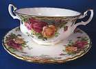ROYAL ALBERT OLD COUNTRY ROSES CREAM SOUP & SAUCER SET