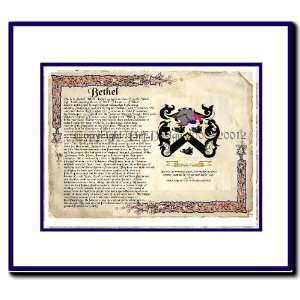  Bethel Coat of Arms/ Family History Wood Framed