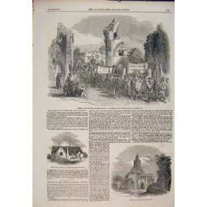   Railway Abbey Glastonbury School Yarmouth 1854