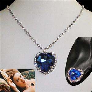 Titanic Heart of Ocean Necklace Set Swarovski Crystal  