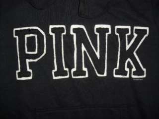   LOVE PINK Black Pullover Signature Fit HOODIE Sweatshirt NWT L  
