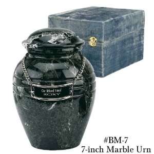 Small Black Grain Marble Cremation Urn 