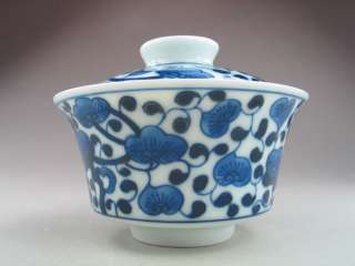 Flshi * Handmade Chinese Blue and White Ceramic Gaiwan