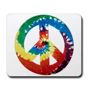  Mousepad (Mouse Pad) Rainbow Tye Dye Peace Symbol 