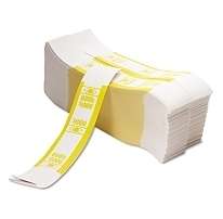 100 Self Adhesive Yellow Currency Bands/Straps, Tens Loomis  