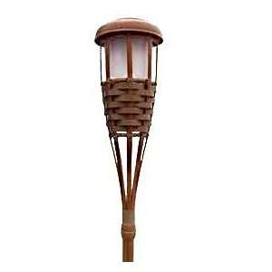   Solar Bamboo Torch Light in White   Set of 2 Patio, Lawn & Garden