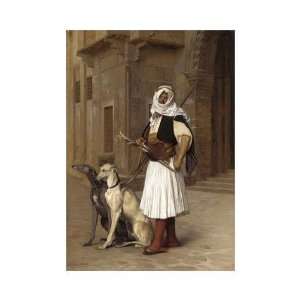   Anaute Avec Deux Chiens Whippets Giclee 