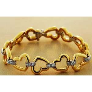  18kt Two Tone Gold Diamond Heart Bracelet (1.65 ct. tw 