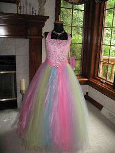 Perfect Angels 1366 Pink Rainbow Pageant Gown 6  
