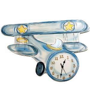  Vintage Airplane Hand Painted Clock