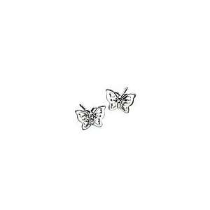   Jewelry   Sterling Silver Diamond Filigree Butterfly Earrings: Jewelry