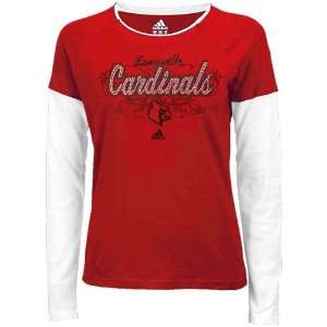  adidas Louisville Cardinals Ladies Red Rhinestone Script 