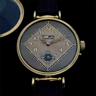   Gorgeous Swiss H. Moser & Co Watch Gold Plated Case Art Deco Dial