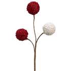 Allstate Floral Faux 10 Glittered Ball x3 Pick Red White (Pack of 24 
