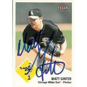  Matt Ginter Signed Chicago White Sox 2003 Fleer Card 