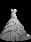 Gorgeous Strapless Taffeta Wedding Dress Bridal Gown Size*Custom