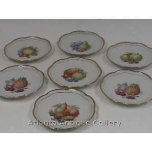  Schumann Germany Reticulated Fruit Set of 7 Plates 