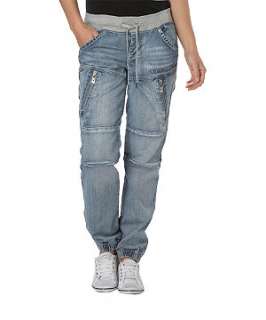 Blue (Blue) Voi Cuffed Jersey Waist Jean  234774640  New Look