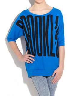 Blue (Blue) Only Wow Oversize Sweat Top  246148040  New Look