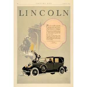 1927 Ad Antique Lincoln Automobile Ford Motor Lion   Original Print Ad