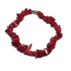  Nugget Bamboo Coral Anklet with Magnetic Closure Jewelry