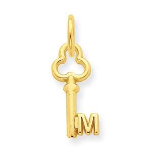  14k Gold M Key Charm Jewelry