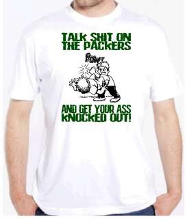 PACKERS KNOCKOUT FOOTBALL FUNNY FAN SHIRT GREEN BAY  
