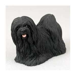Lhasa Apso Dog Figurine   Black 