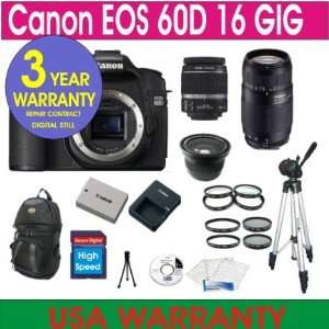  Canon EOS 60D Digital Camera + 16GB Memory + 7 Lens Deluxe Camera 