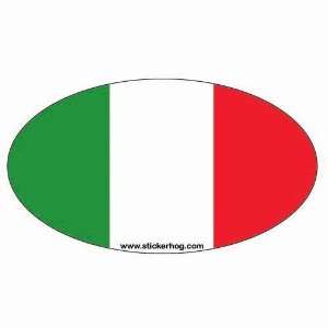 : Italy Country Flag Euro Oval bumper sticker decal with ITALIAN FLAG 