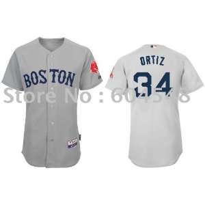  boston red sox #34 ortiz grey baseball jersey: Sports 