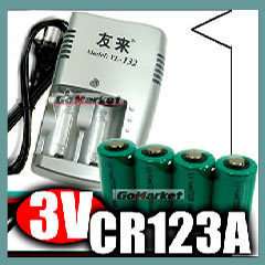 4x CR123A 3.0V 3V Rechargeable Li Battery CHARGER CR123  