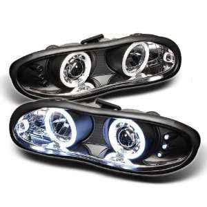   Camaro 1998 1999 2000 2001 2002 CCFL LED Projector Headlights   Black
