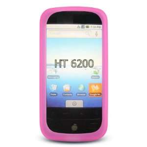 Pink Soft Silicone Skin Sleeve Cover + Screen Protector for HTC Droid 