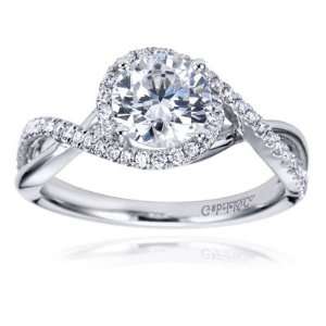   Contemporary Bypass Engagement Ring   Does not Include Center Diamond